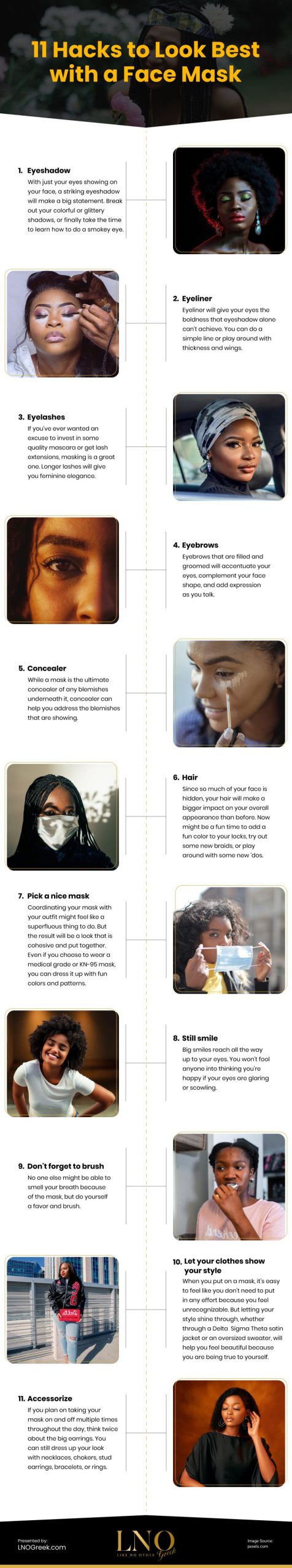 11 Hacks to Look Best with a Face Mask Infographic