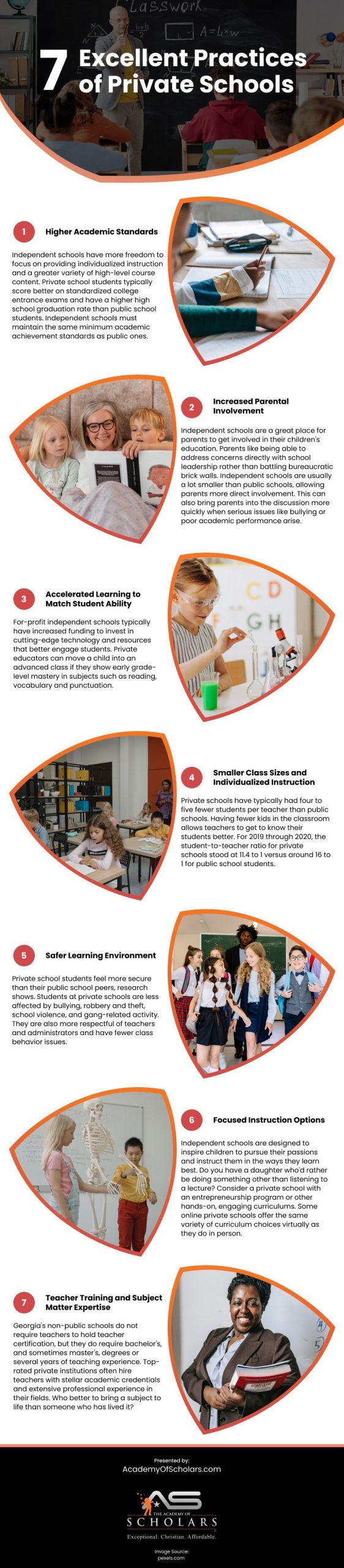7 Excellent Practices of Private Schools Infographic