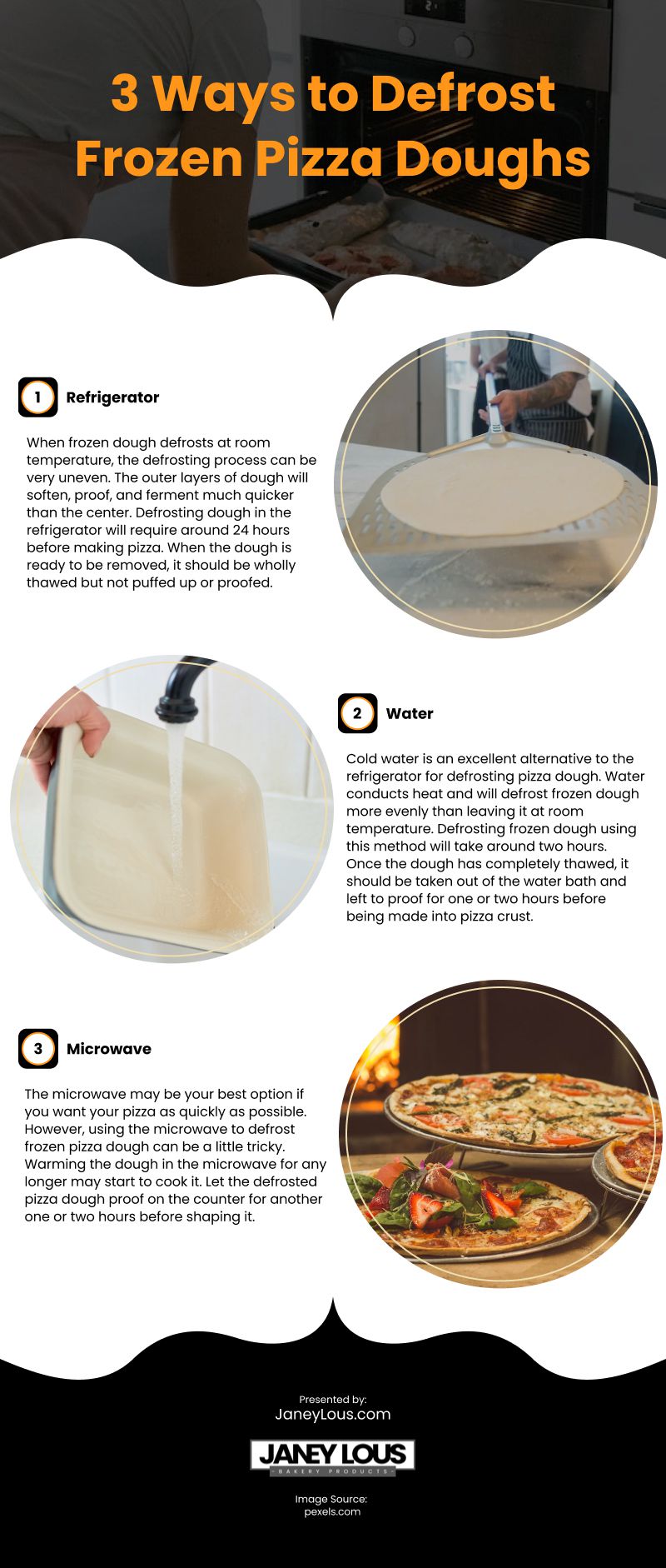 3 Ways to Defrost Frozen Pizza Doughs Infographic