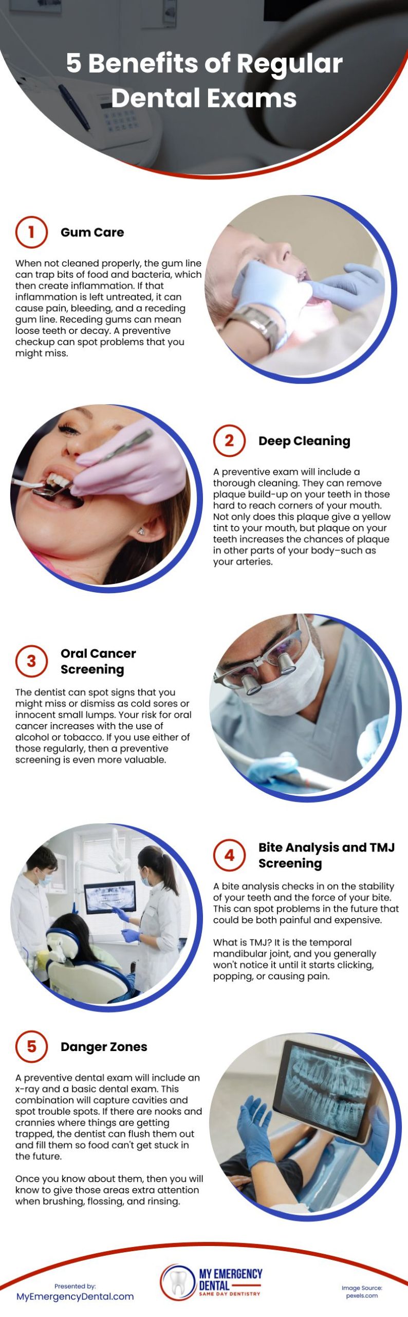 5 Benefits of Regular Dental Exams Infographic