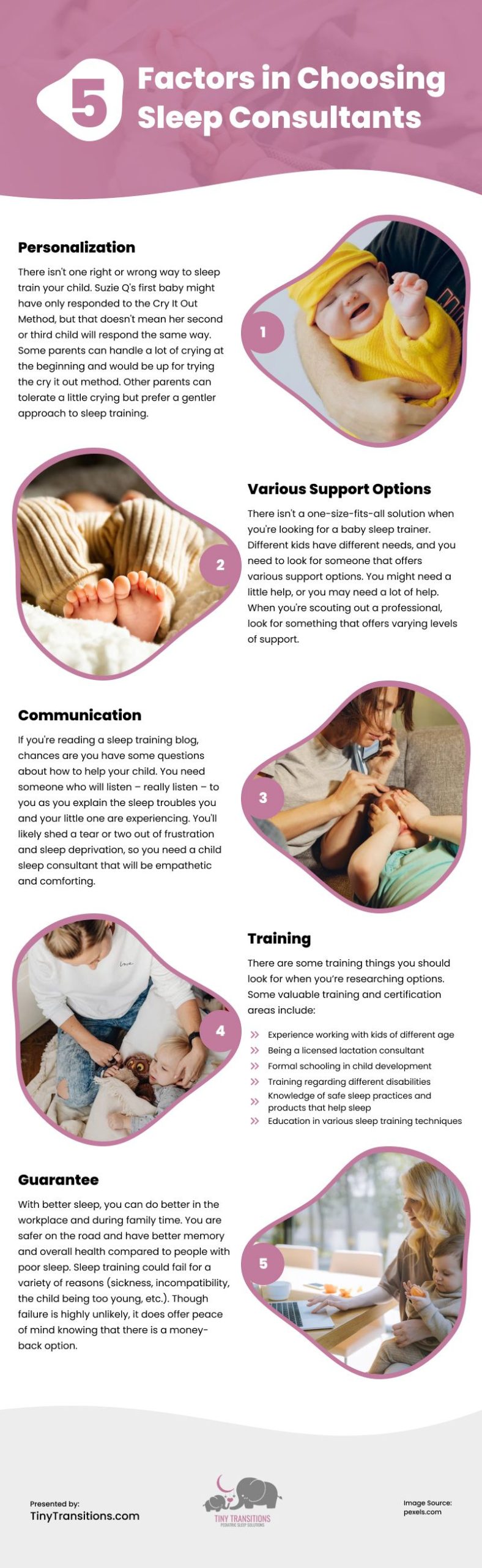 5 Factors in Choosing Sleep Consultants Infographic