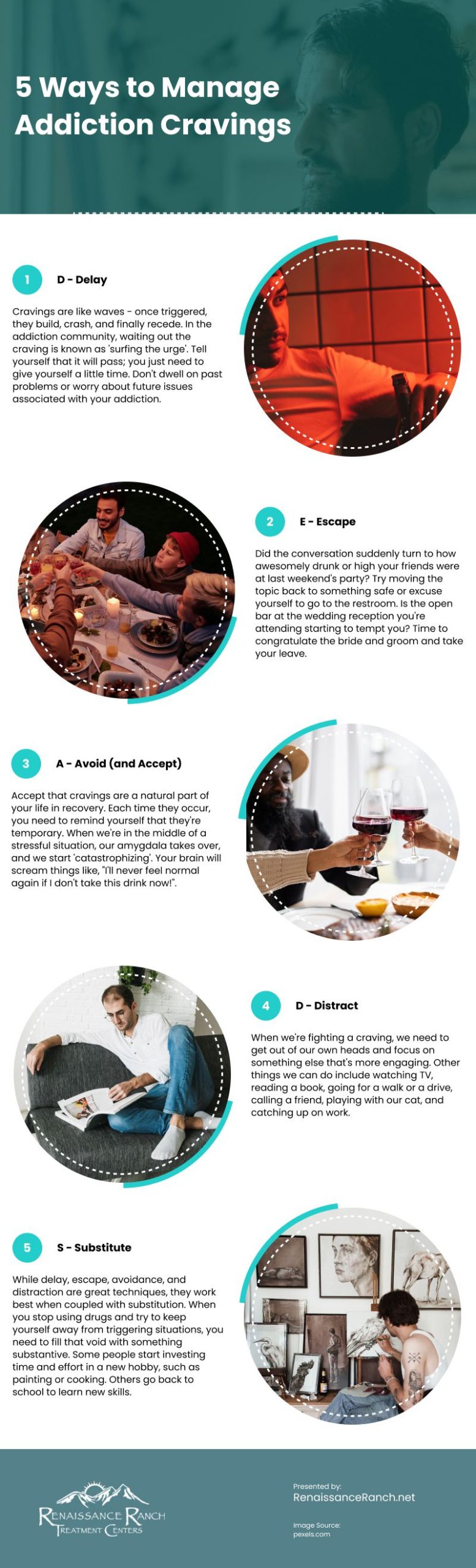 5 Ways to Manage Addiction Cravings Infographic