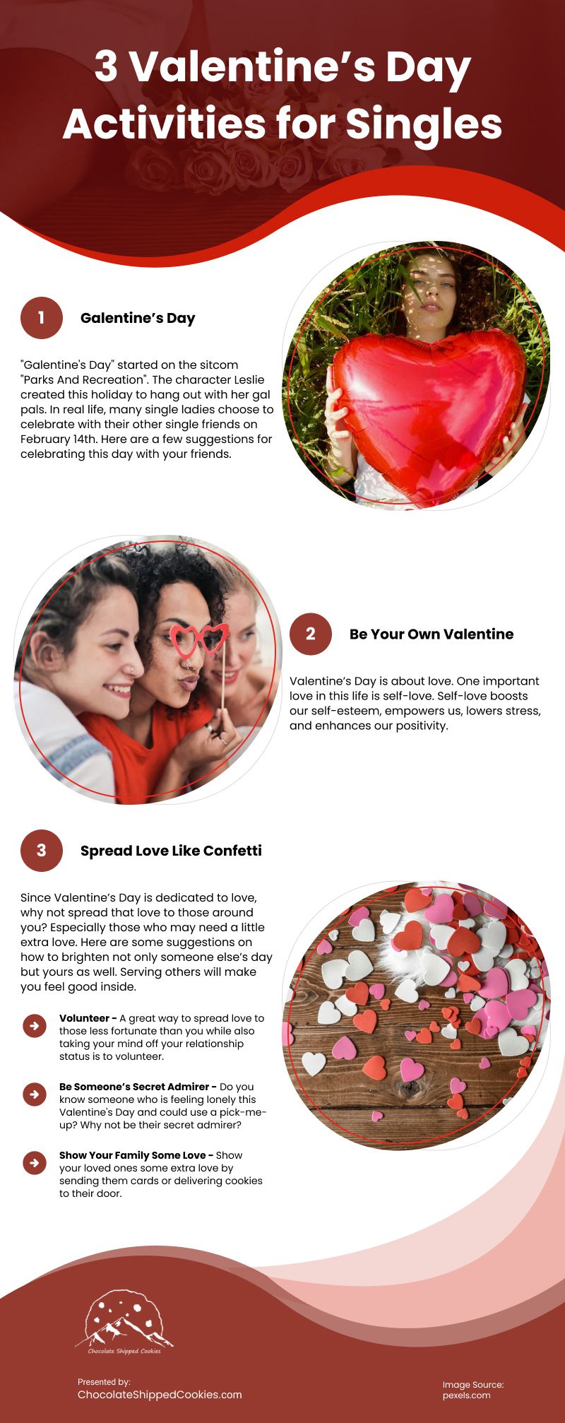 3 Valentine's Day Activities for Singles Infographic