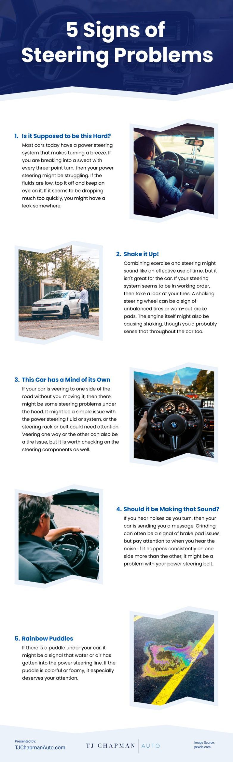 5 Signs of Steering Problems Infographic