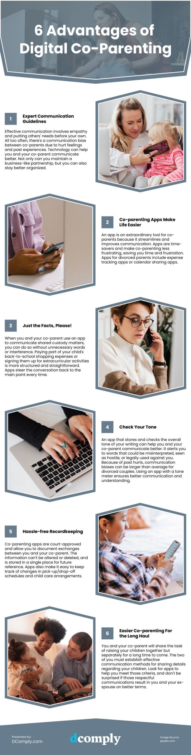 6 Advantages of Digital Co-Parenting Infographic