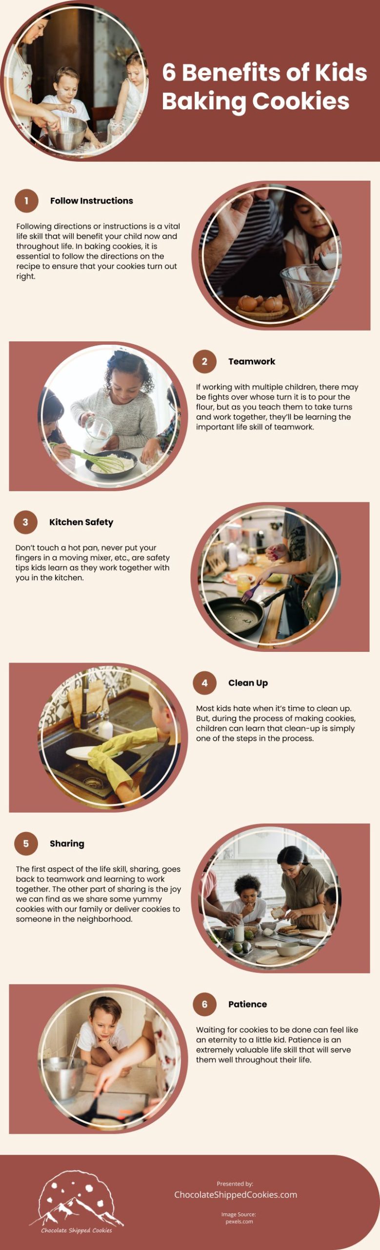 6 Benefits of Kids Baking Cookies Infographic