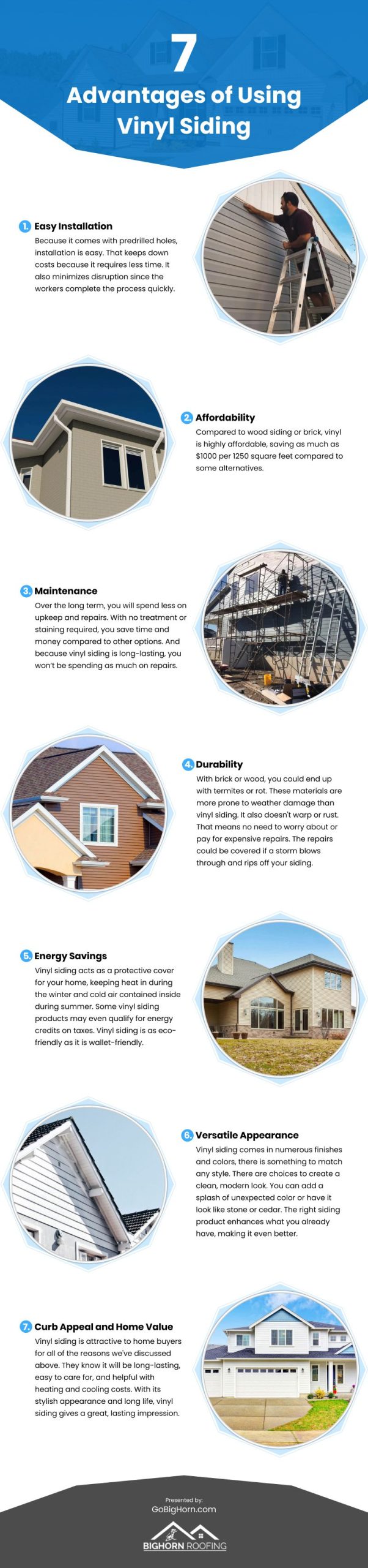 7 Advantages of Using Vinyl Siding Infographic