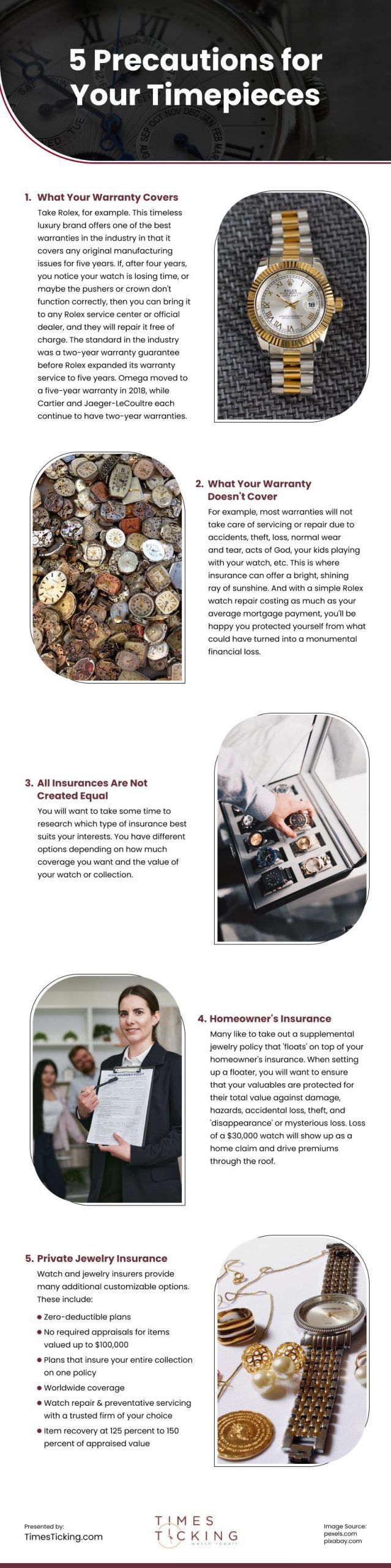 5 Precautions for Your Timepieces Infographic