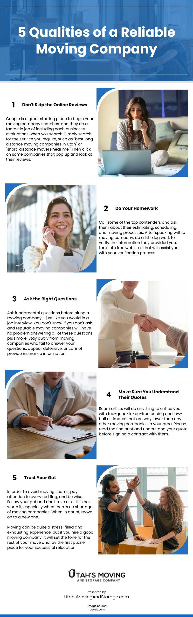 5 Qualities of a Reliable Moving Company Infographic