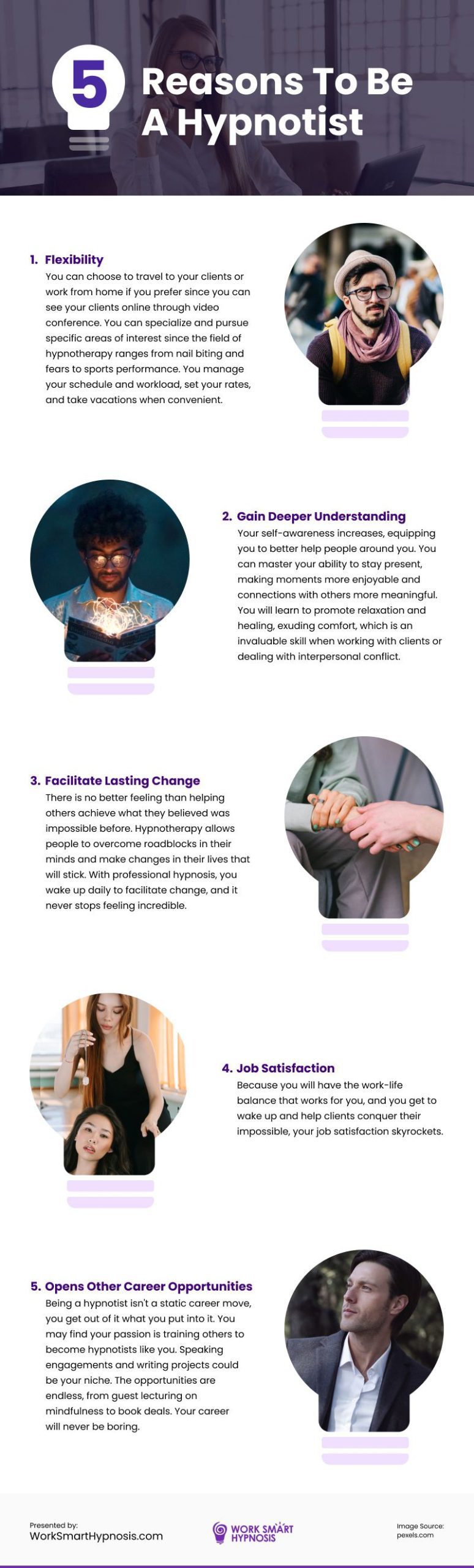 5 Reasons To Be A Hypnotist Infographic