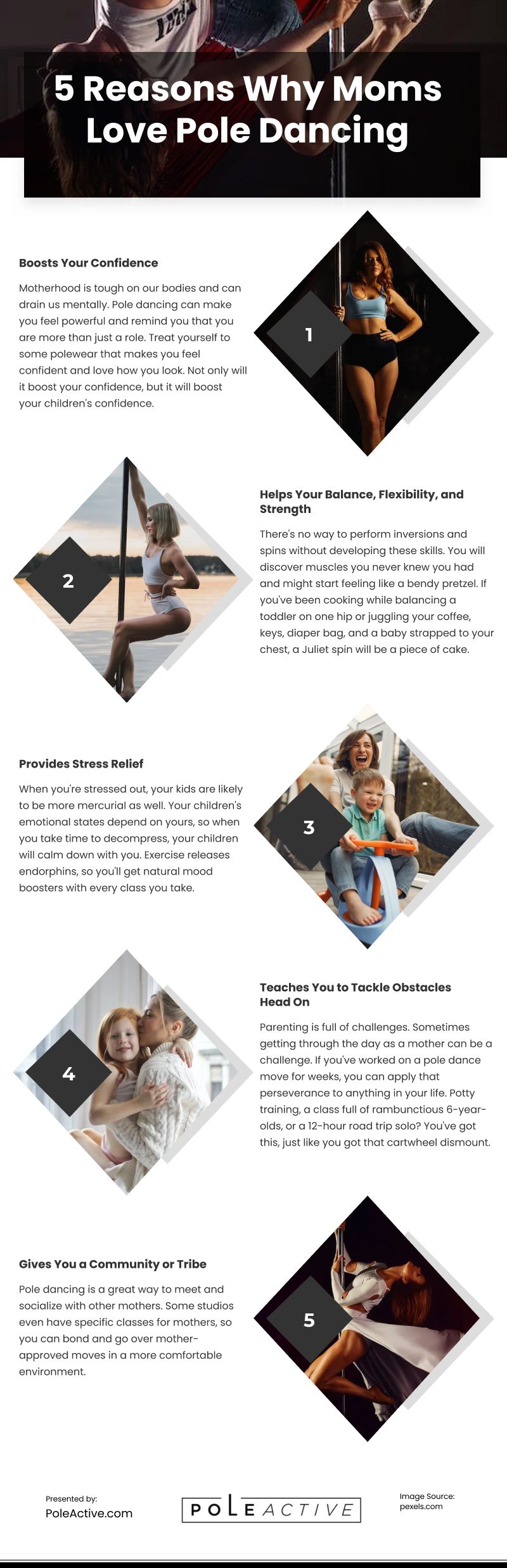 5 Reasons Why Moms Love Pole Dancing Infographic