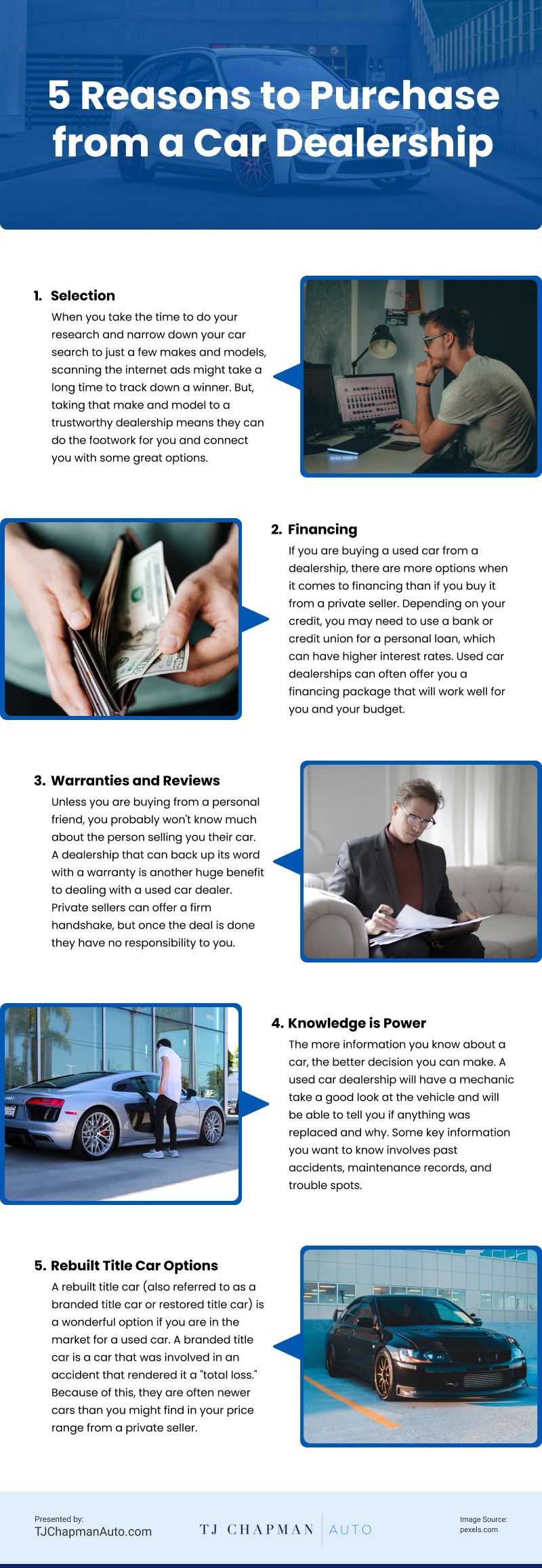 5 Reasons to Purchase from a Car Dealership Infographic
