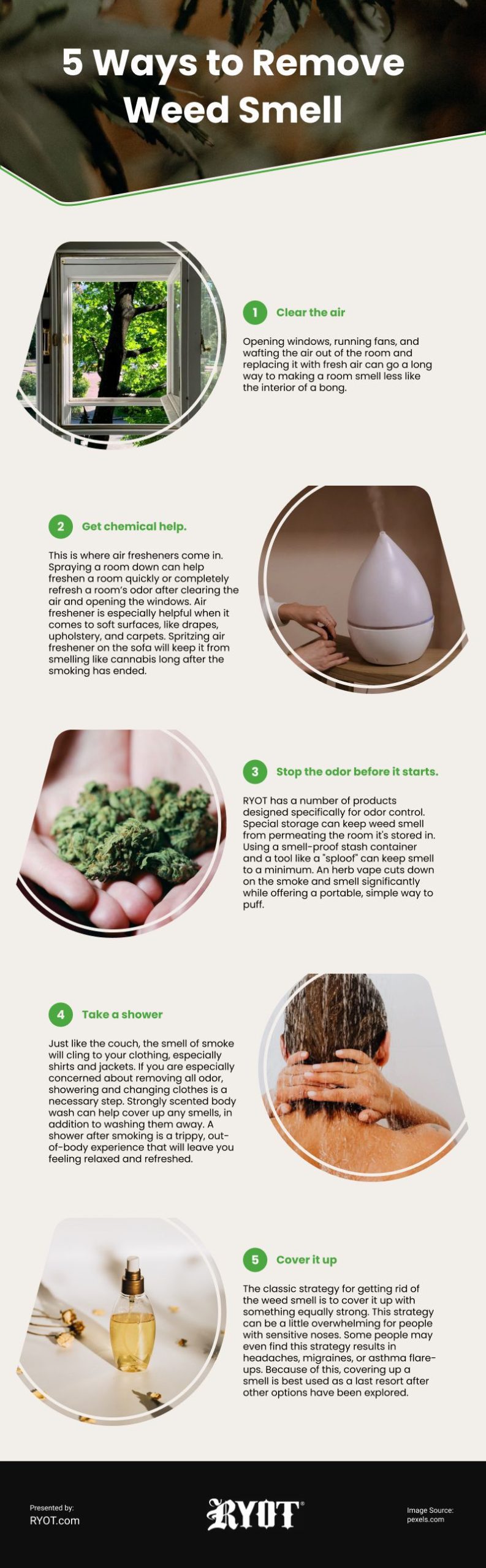 5 Ways to Remove Weed Smell Infographic
