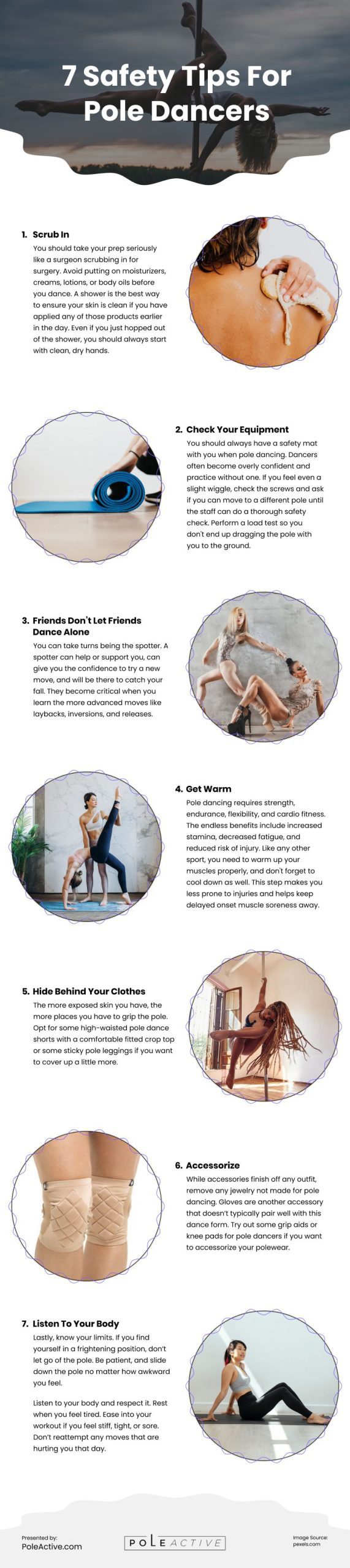 7 Safety Tips For Pole Dancers Infographic