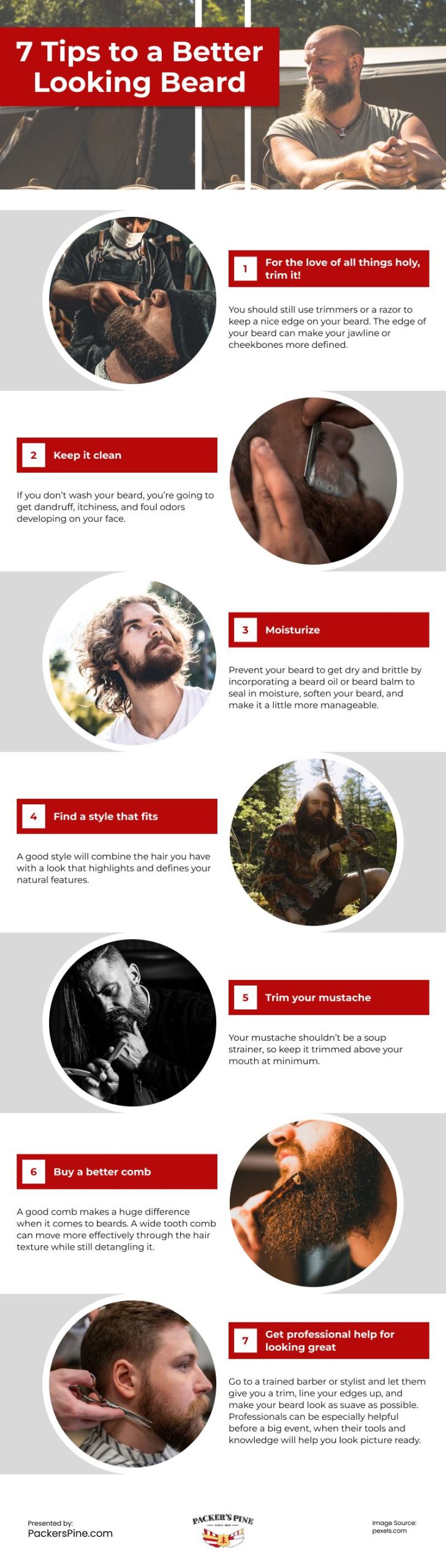 7 Tips to a Better Looking Beard Infographic