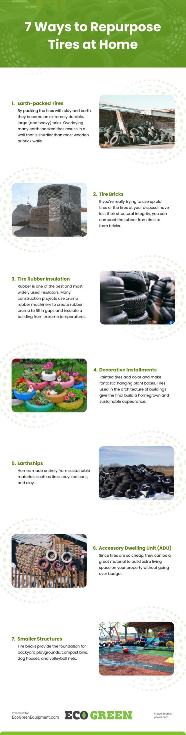 7 Ways To Repurpose Tires at Home Infographic