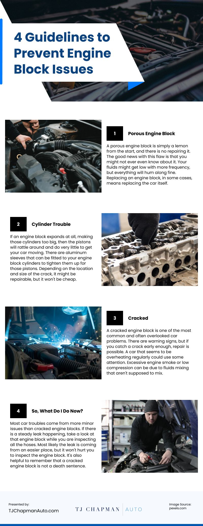 4 Guidelines to Prevent Engine Block Issues Infographic