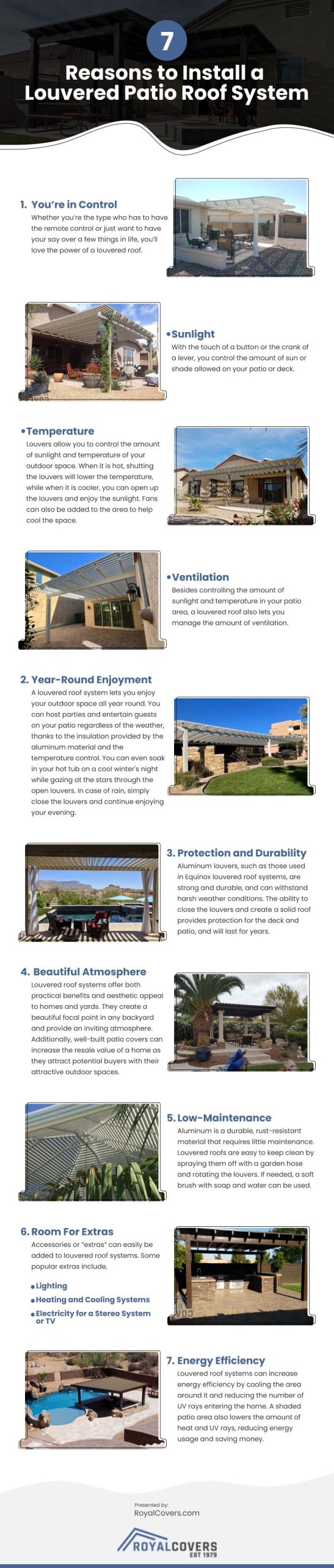 7 Reasons to Install a Louvered Patio Roof System Infographic