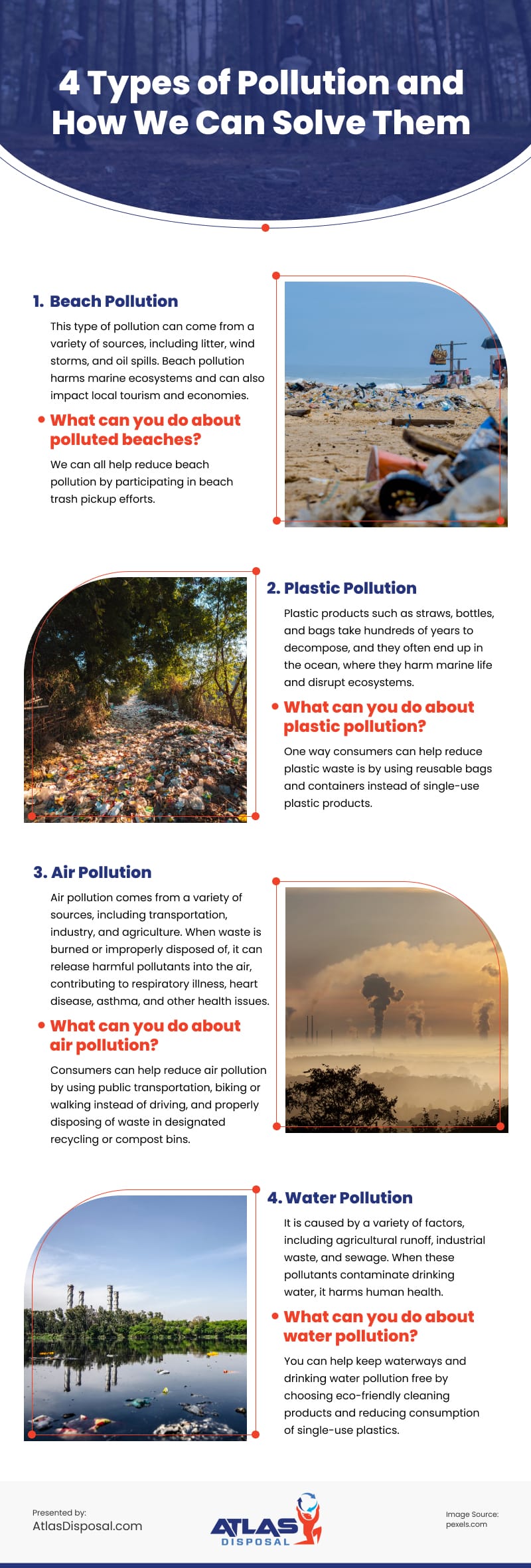 4 Types of Pollution and How We Can Solve Them Infographic
