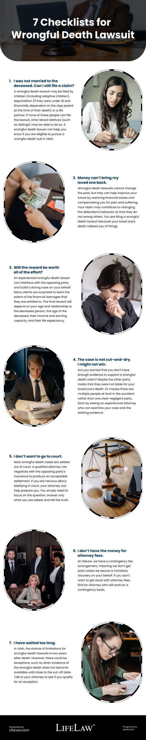 7 Checklists for Wrongful Death Lawsuit Infographic