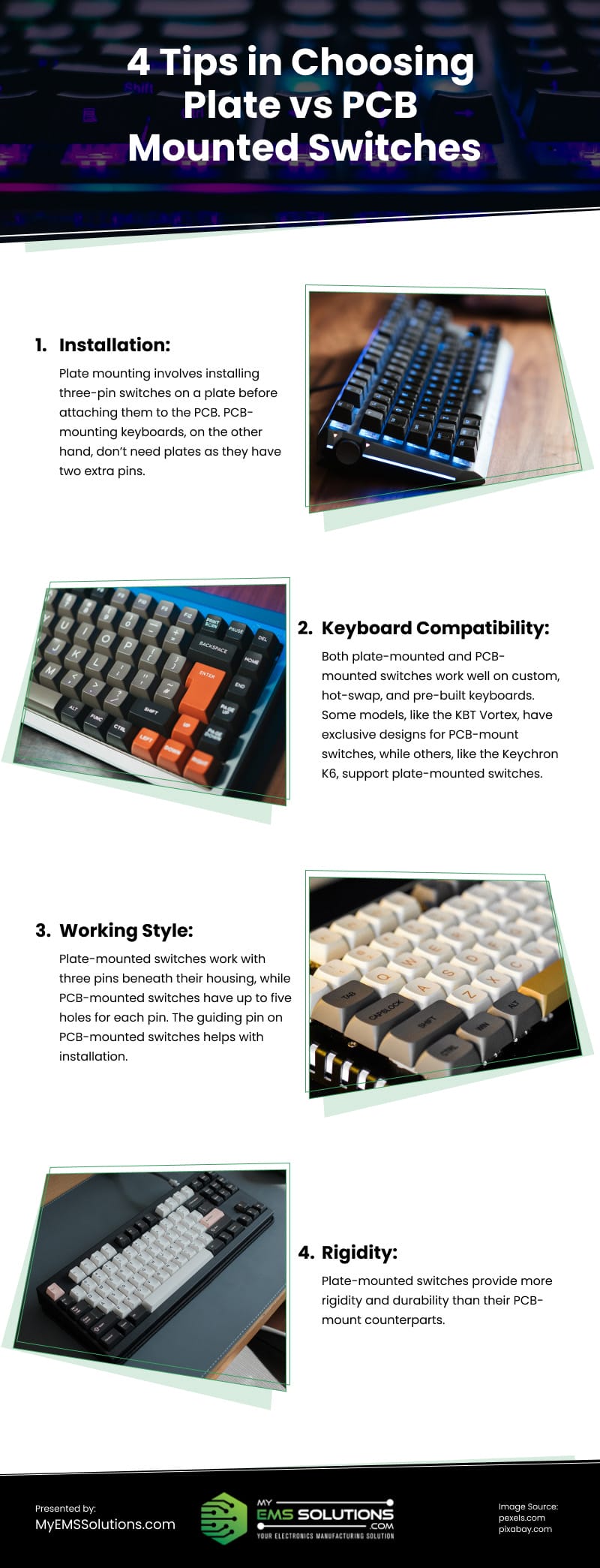 4 Tips in Choosing Plate vs PCB Mounted Switches Infographic