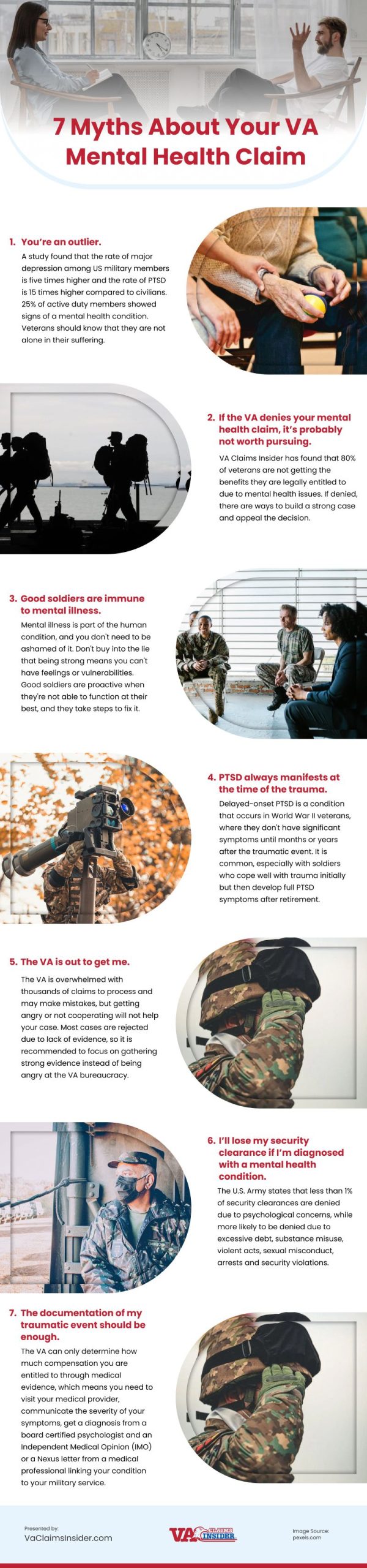 7 Myths About Your VA Mental Health Claim Infographic