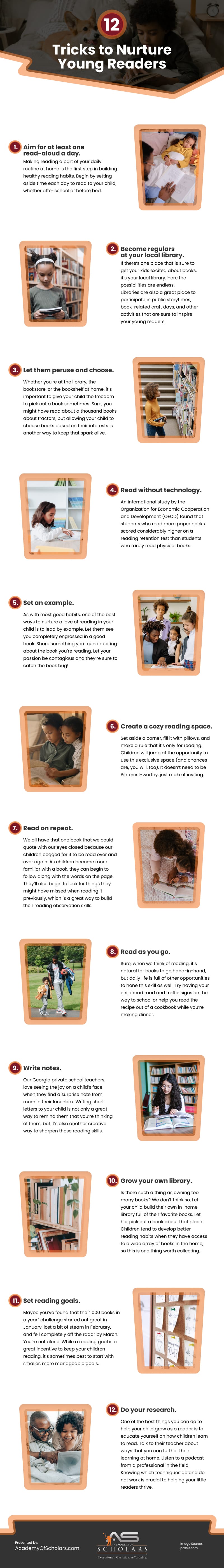 12 Tricks for Nurturing Young Readers Infographic