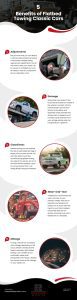 5 Benefits of Flatbed Towing Classic Cars Infographic