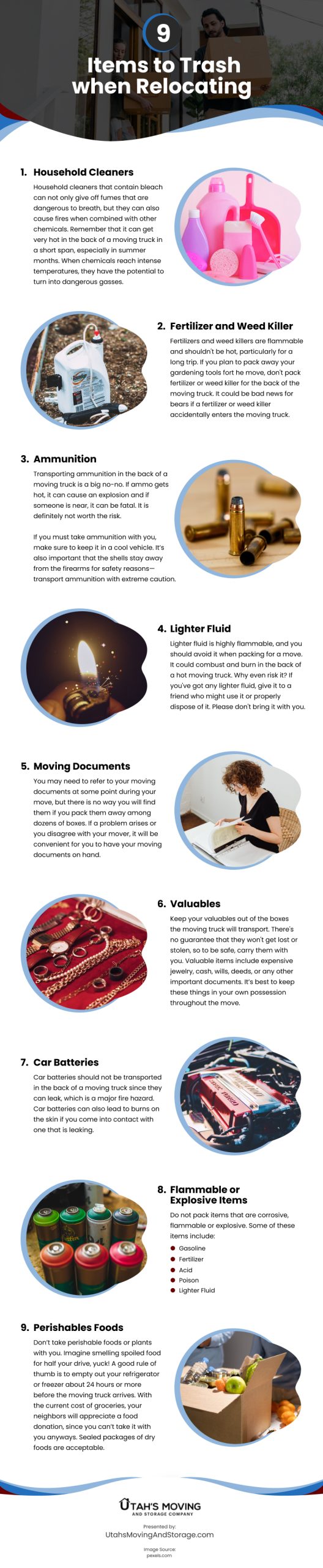 9 Items to Leave Behind when Packing for Your Move Infographic