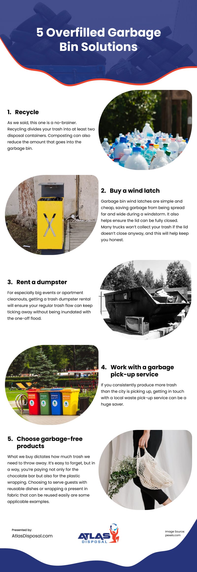 5 Overfilled Garbage Bin Solutions Infographic