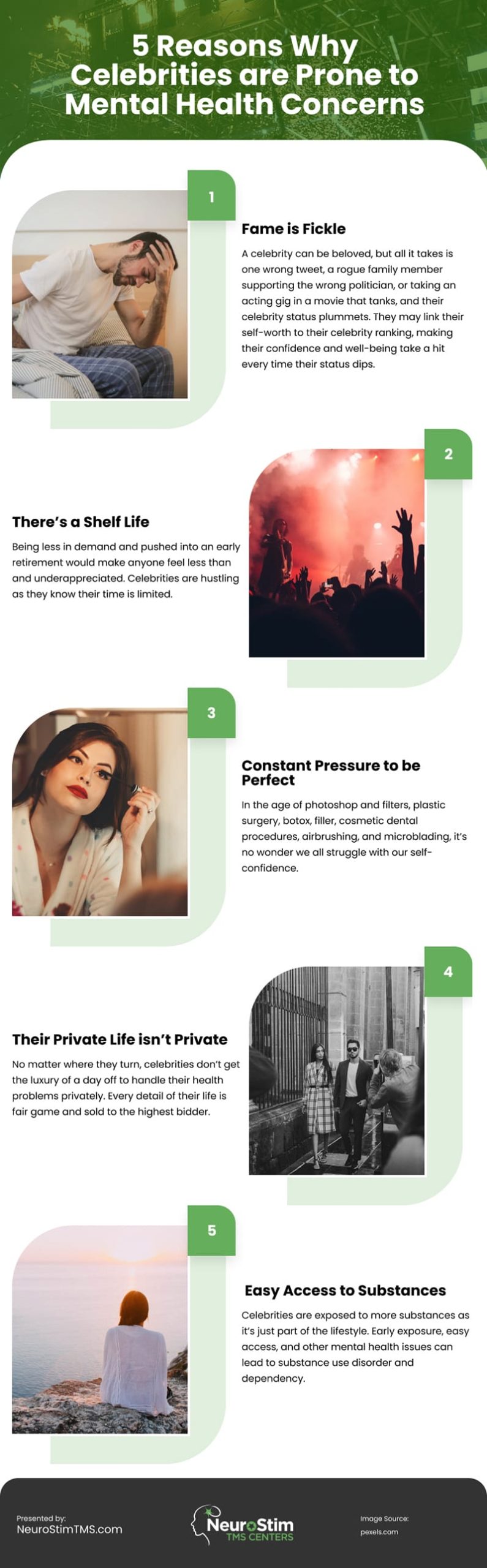 5 Reasons Why Celebrities are Prone to Mental Health Concerns Infographic