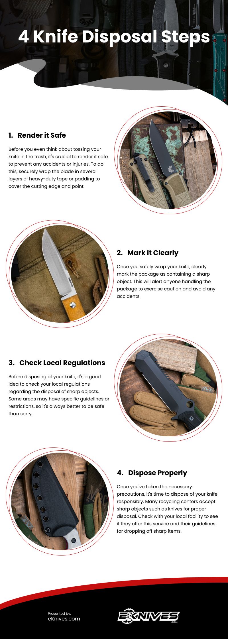 4 Knife Disposal Steps Infographic