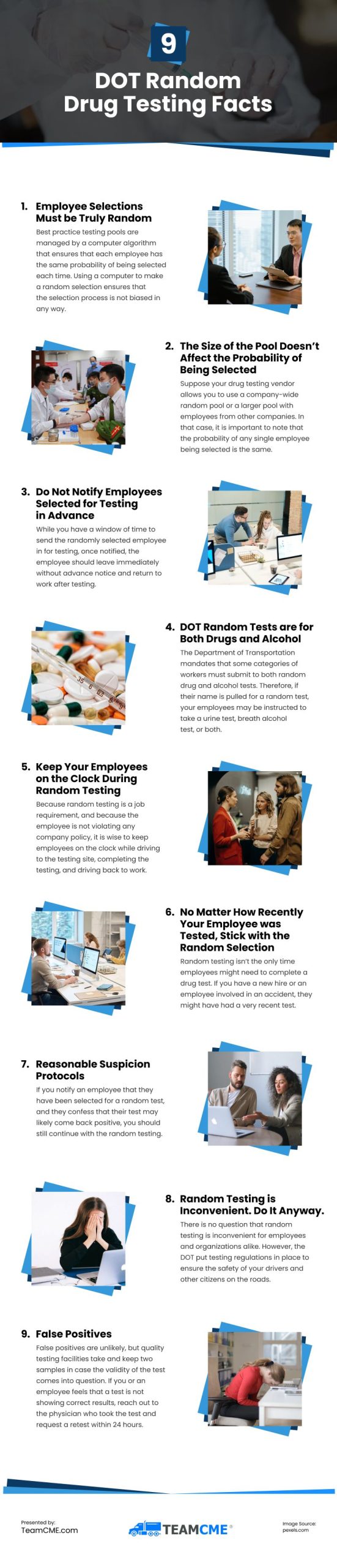 Random Dot Testing 9 DOT Random Drug Testing Facts Infographic