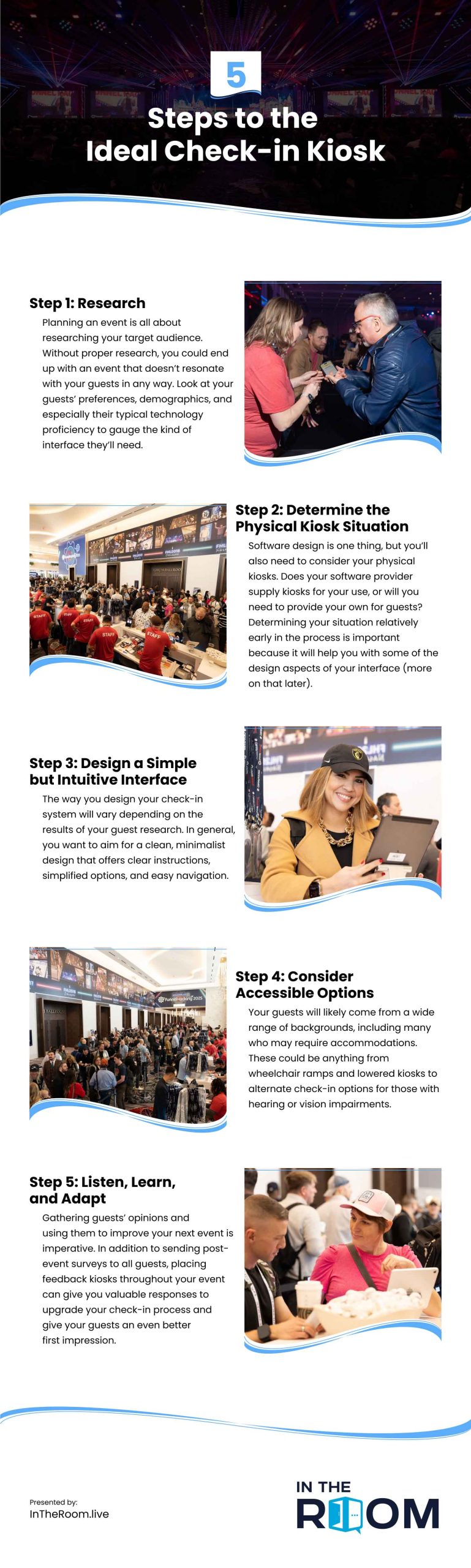 Check In Display Example 5 Steps to the Ideal Check-in Kiosk Infographic