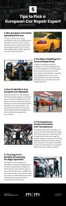 5 Tips to Pick a European Car Repair Expert Infographic
