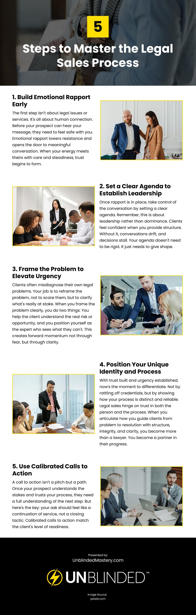 5 Steps to Master the Legal Sales Process Infographic