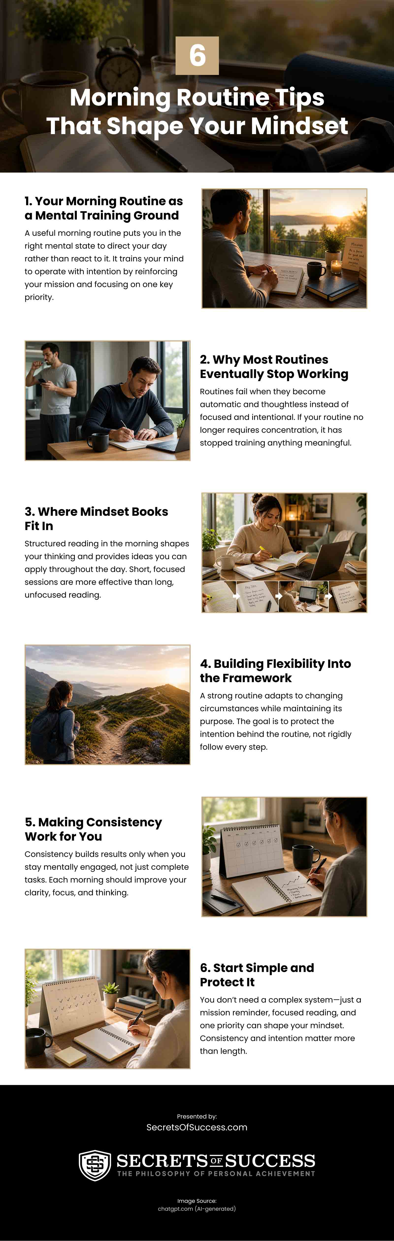 6 Morning Routine Tips That Shape Your Mindset Infographic