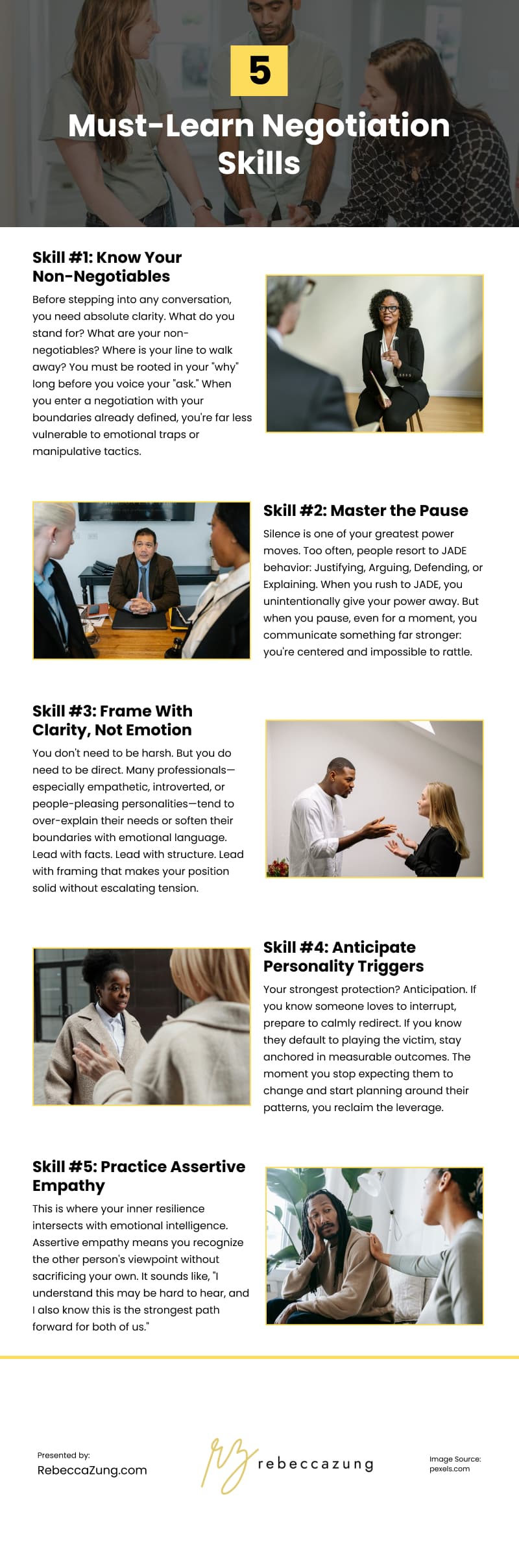 5 Must-Learn Negotiation Skills Infographic
