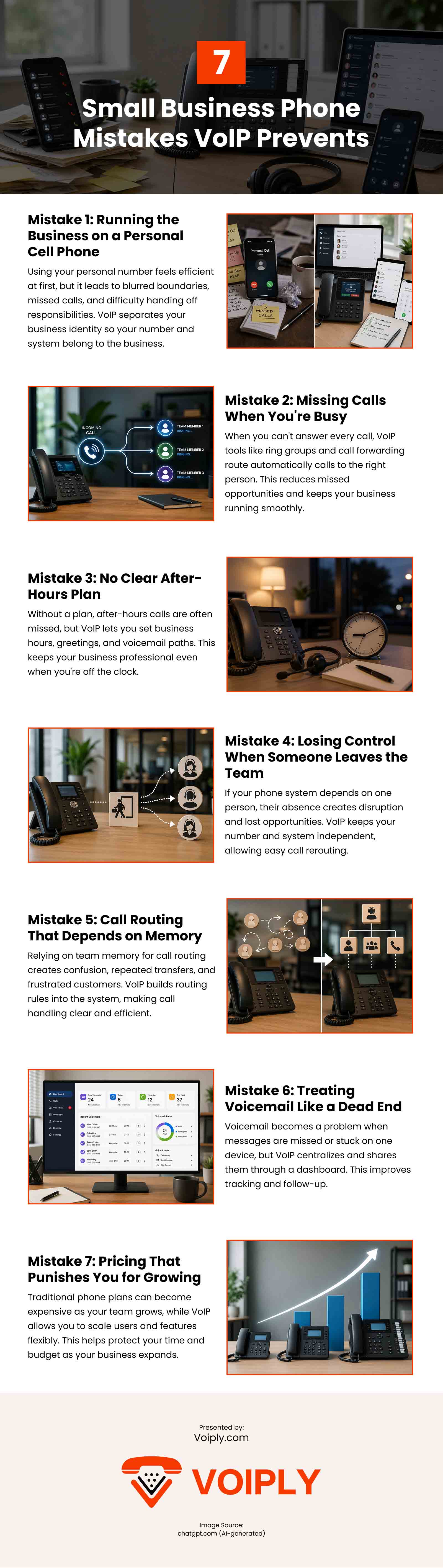 7 Small Business Phone Mistakes VoIP Prevents Infographic