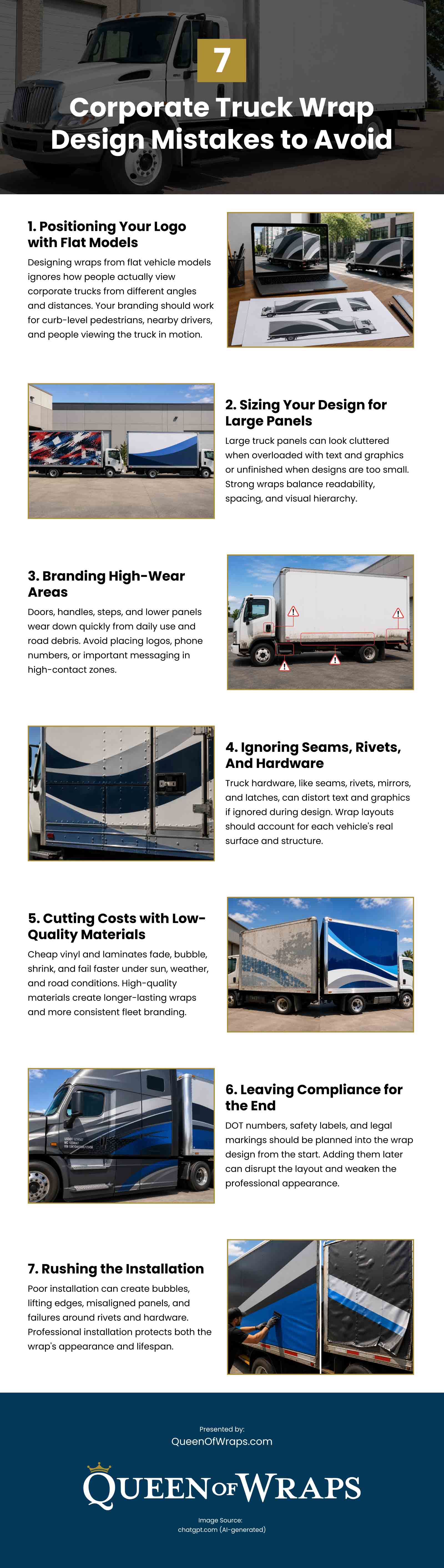 7 Corporate Truck Wrap Design Mistakes to Avoid Infographic