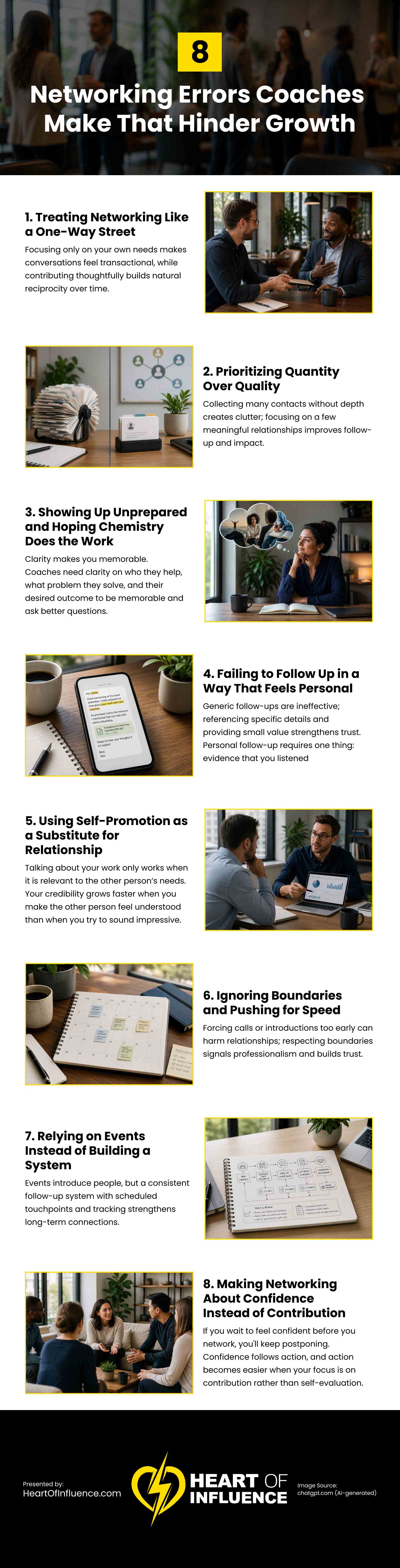 8 Networking Errors Coaches Make That Hinder Growth Infographic 8 Networking Errors Coaches Make That Hinder Growth Infographic