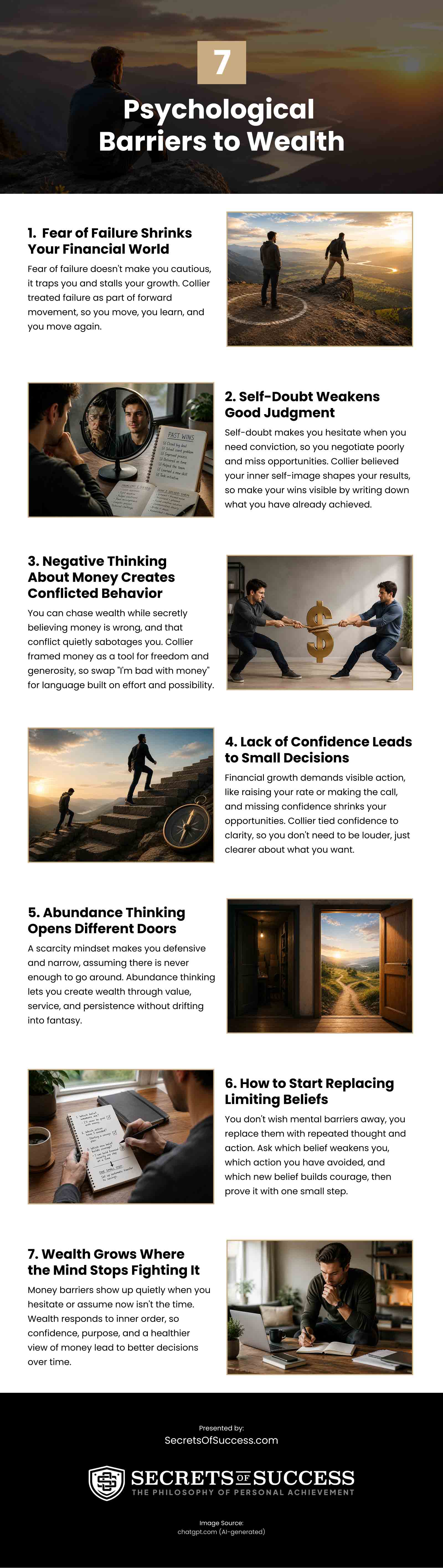 7 Psychological Barriers to Wealth Infographic 7 Psychological Barriers to Wealth Infographic